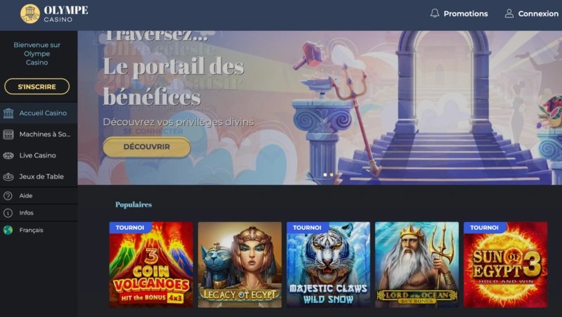 Explorez casino olympe mon compte
